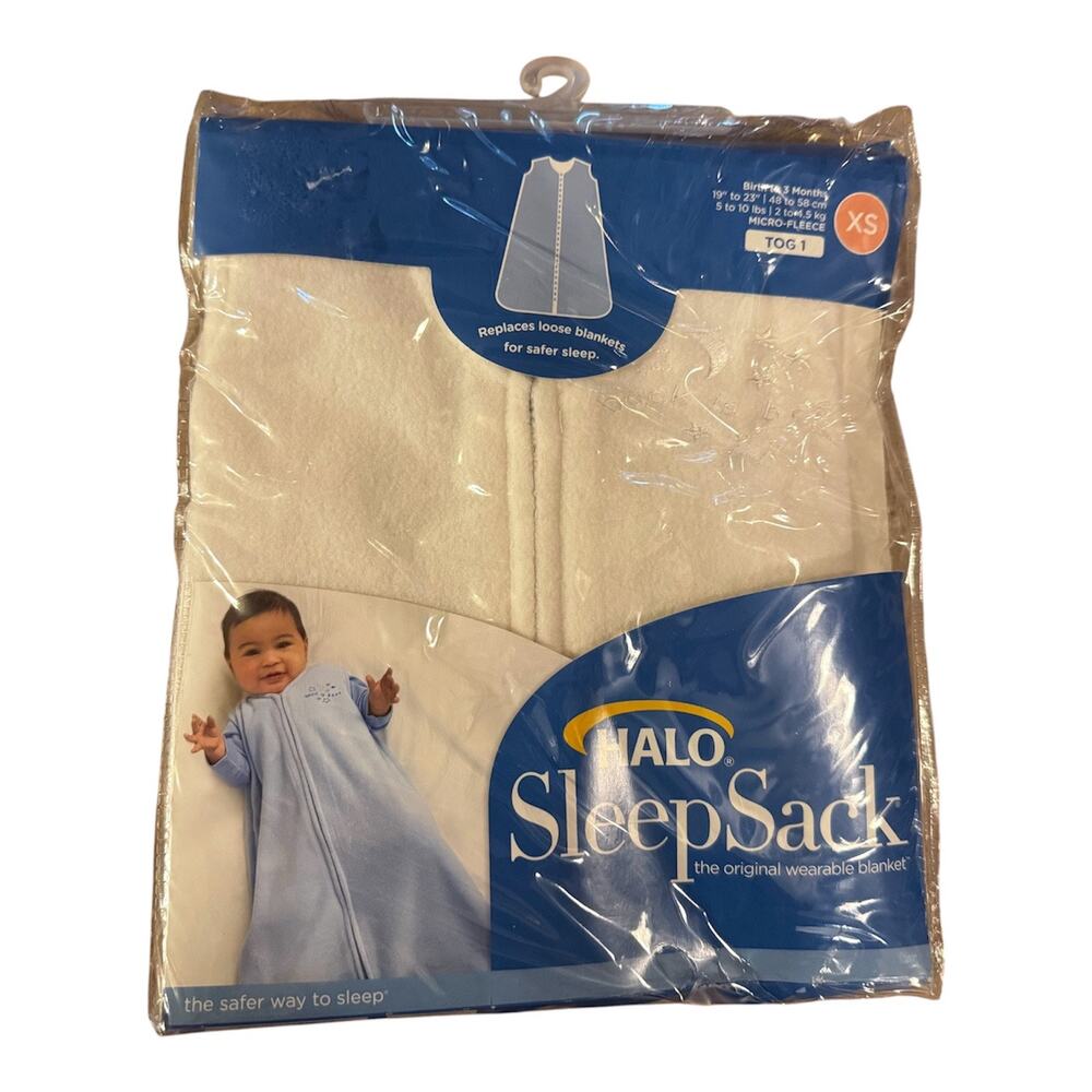 HALO SleepSack Micro-Fleece Wearable Blanket Cream 0-3M TOG 1.0 Baby Sleep Sack